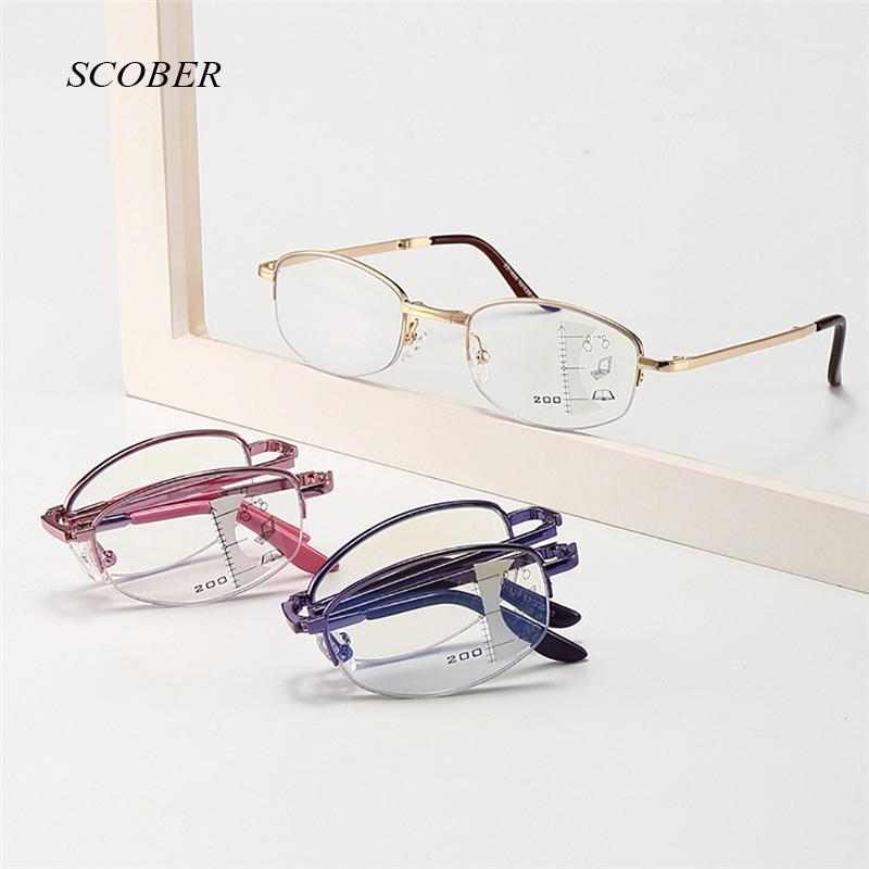 

2020 New Progressive multifocal folding reading glasses men smart zoom reading glasses women far near sight anti-blue with case1