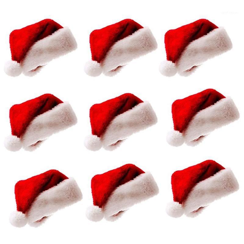 

9 Packs Christmas Decorations Pet Christmas Hats Dog Hats Plush1, Red