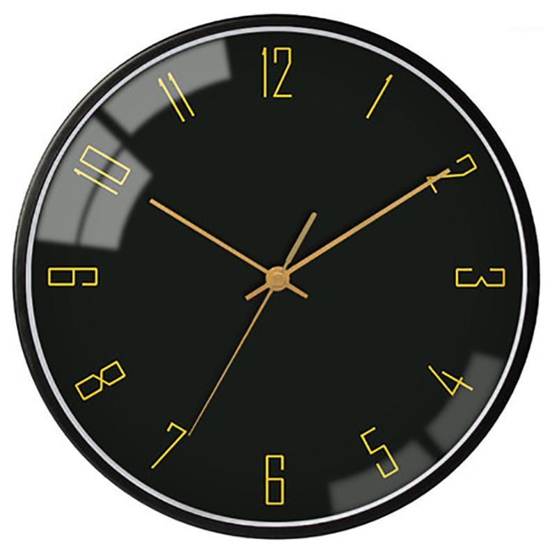 

Glass Wall Clock for Bedroom Record Study Design Small Decoration Watch Creative Europe Design Living Room Black1