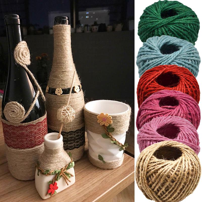 

30M Natural Burlap Hessian Jute Twine Cord Roll Rope Thread Gift Wrapping Festive Wedding Party DIY Sewing Craft Decor