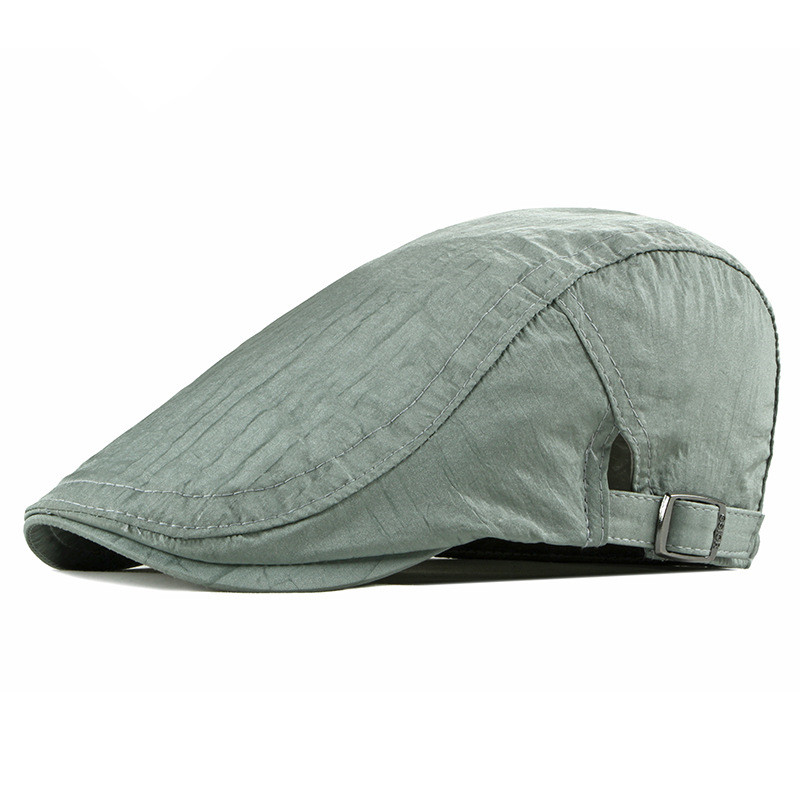 

The Spring Summer Solid Color Newsboy Caps Men Cotton Flat Peaked Cap Women Painter Beret Hats 29, Black