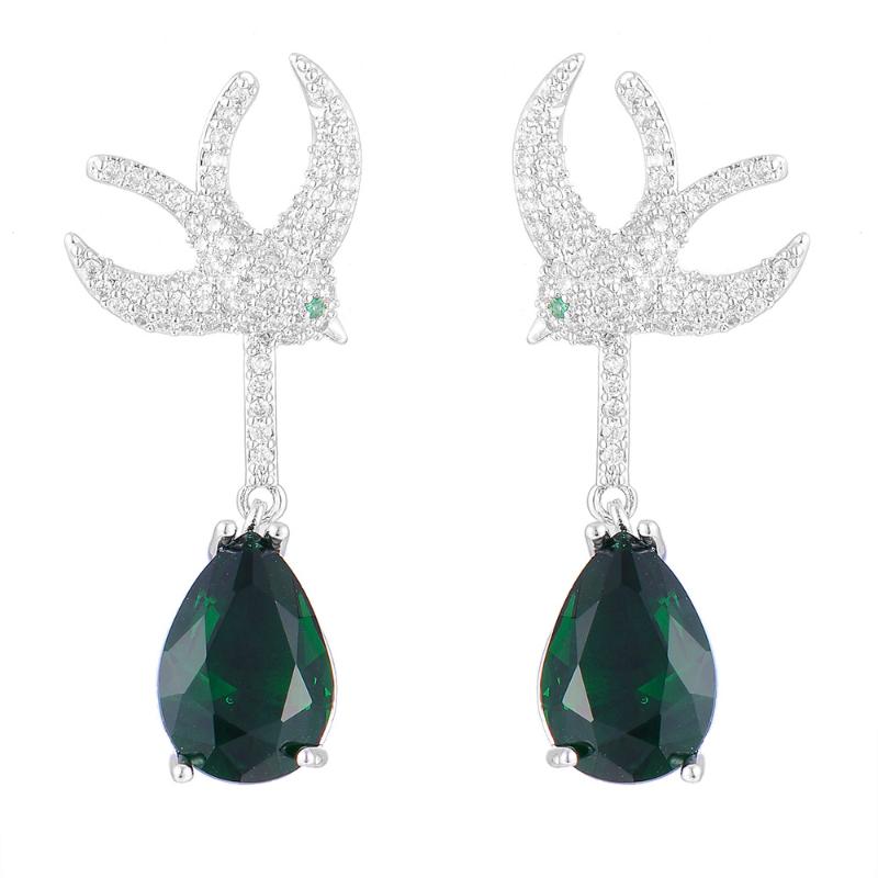 

Siscathy Personality Swallow Bird Pierced Waterdrop Earrings Cubic Zirconia Long Dangle Drop Earrings For Women Ear Jewelry