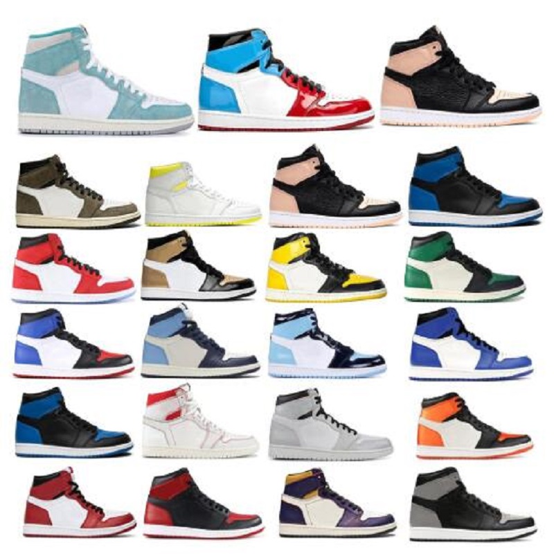 

New Color High Jumpman 1 1s Tokyo Bio Hack Basketball shoes Royal Blue Laser Orange Royal Bred Chicago toe Men Running Sneakers, Color 28
