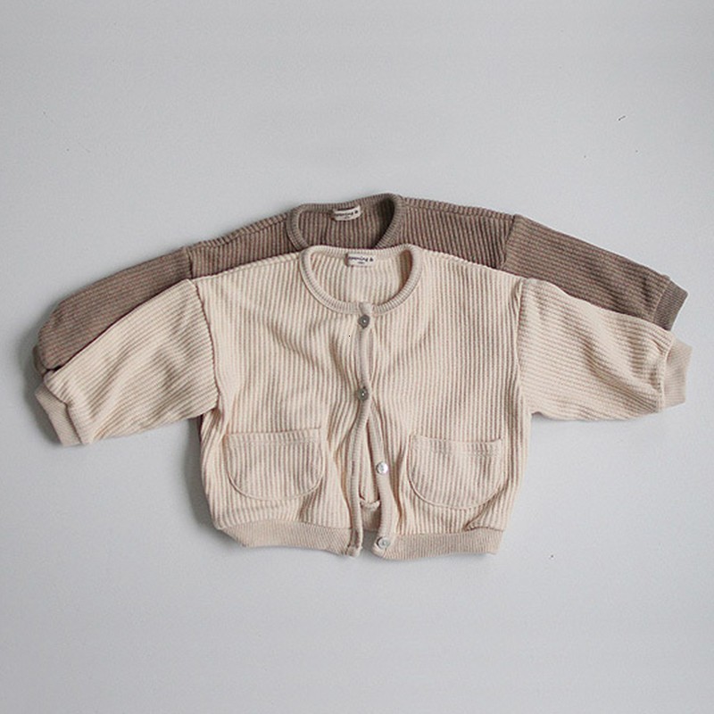 

2021 New Autumn Newborn Cardigans Coats Cotton Girl Outerwear Long Sleeve Tops Clothes Clothing Jackets for Baby Boy G1y0, 7815beige