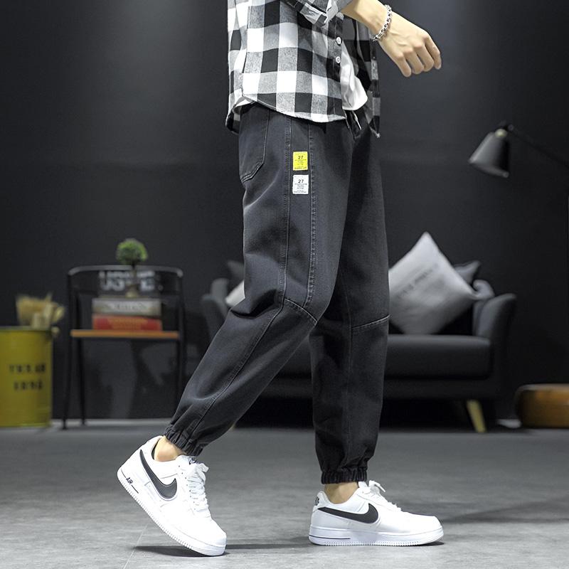 

Jeans Men' New Casual Cotton Slim Pants Straight Men' Pants Fashion Street Trend Jeans Spring and Autumn, Black