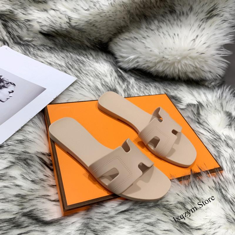 

Luxury Designer Women Flat Sandals Peep Toe Summer Shoes Outdoor Slippers Brand PVC Ladies Slides Plus Size 41, As show