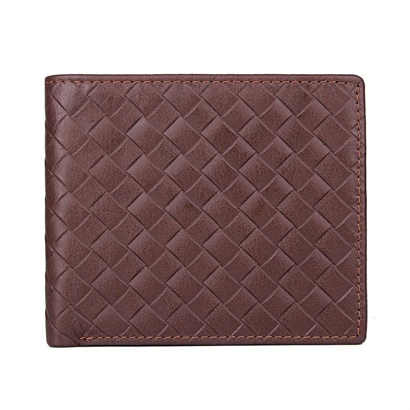 

2020 Knitting Vintage Genuine Leather Wallet Short Multifunctional Wallets Male Purse Men's Pocket Photo Card Holder W1cy, Chocolate