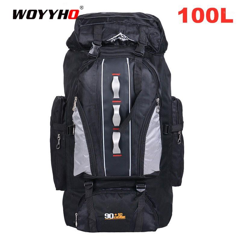 

100L Outdoor Climbing Backpack Large Capacity Travel Camping Fishing Hiking Backpacks Waterproof Sports Rucksack Bags Multi-pock1, Red color