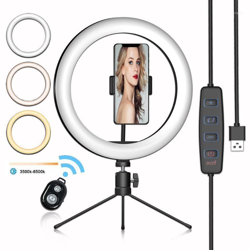 

Photography LED Selfie Ring Light 26CM Dimmable Camera Phone Ring Lamp 10inch With Table Tripods For Makeup Video Live Studio1