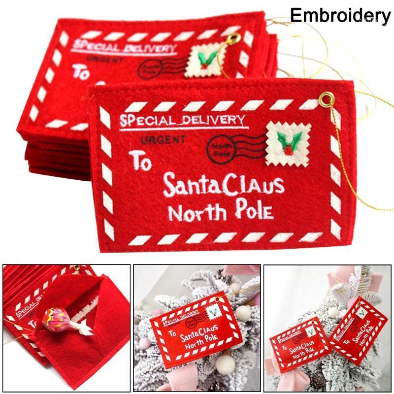 

Envelope Christmas Xmas Tree Hanging Card Holder Santa Gift Bag Red Decoration DAG-ship1