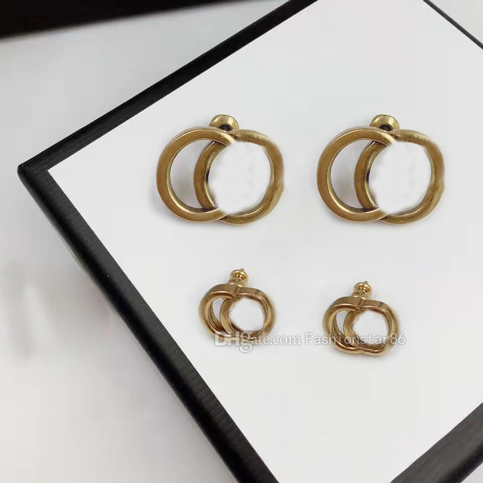 

Gold-plated Designer Earrings Men and Women Stud Letter Classic Double G High Quality Fashion Style Jewelry Design Retro Women's Birthday Party Gift Box