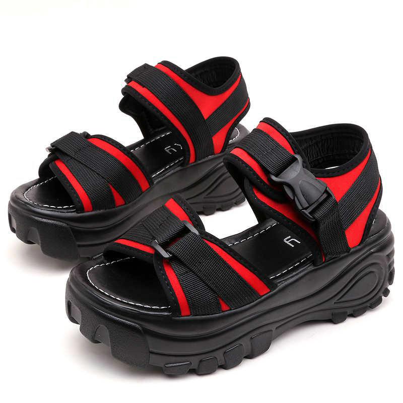 

Fashion Women Summer Sandals Wedges Thick Bottom Platform Slippers Ladies Walking Shoes Zapatillas Chinelo Sandalia Sneakers, Black