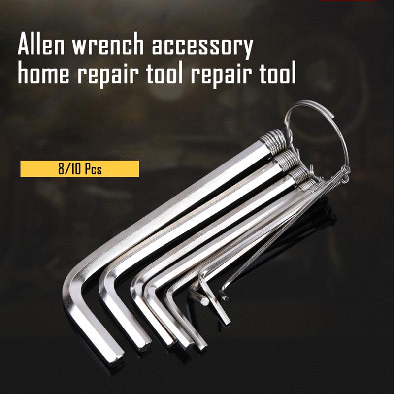 

8/10 PCS Inner Hexagon SSpanner Metric Combination Hex Key Wrench 1.5mm-10mm Mechanic Tool Set
