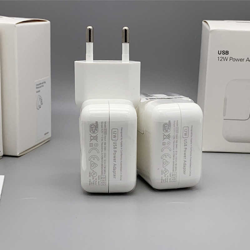 

for apple EU/US/plug 12W USB Power Adapter AC home Wall Charger 5.2v 2.4A for for iPhone X 8 Plus 7 6S 5S iPad With original packaging