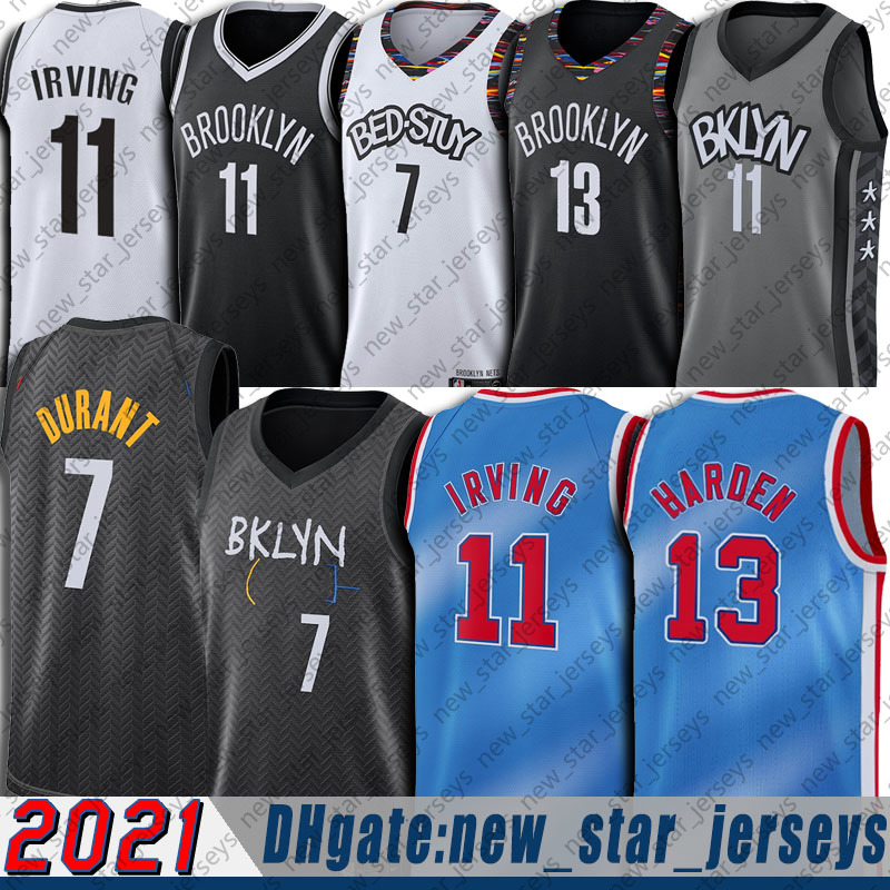 

13 Harden Kevin 7 Durant Jersey Kyrie 11 Basketball Irving Jerseys 2021 City Blue Tie Diy Jersey Basketball Uniform, New jersey