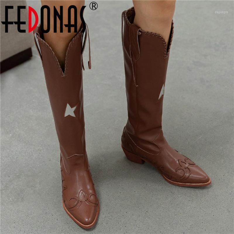 

FEDONAS Fashion Winter Shoes Woman Heels 2020 Fall Knee High Boots For Girls Newest Wedding Cross Tied High Heels Boots1, Blackd