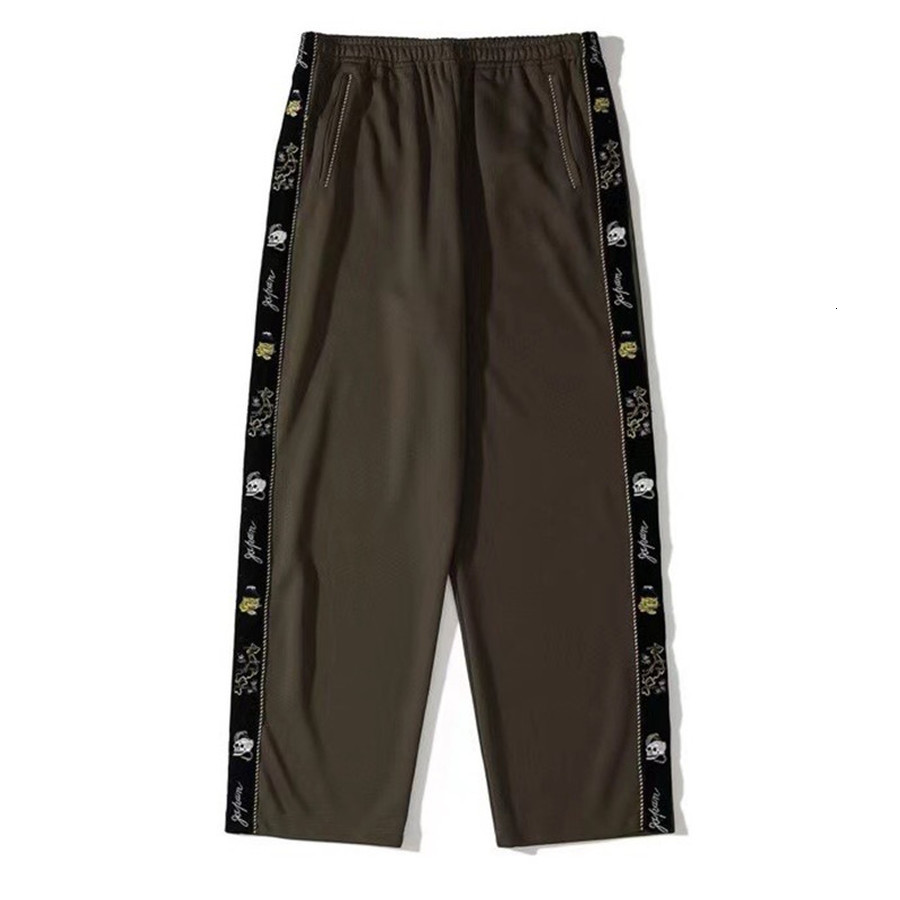 

2021 New Army Green Kapital Sweatpants Men Women Tokyo Limit Zip Gold Embroidered Ribbon Sport Pants Trousers 1ub8