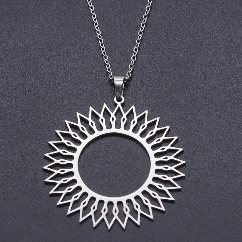 

Stainless Steel Big Sun Necklace for Women Fashion Jewelry Necklaces Accept OEM Order Wholesale Dropshipping