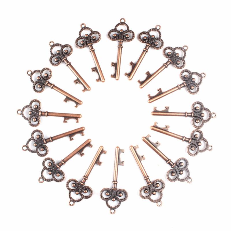 

10/30/50pcs Retro Wine Bottle Opener Creative Key Bottle Opener+Tags+ Rope Wedding Favors and Gifts Festive Party Supplies