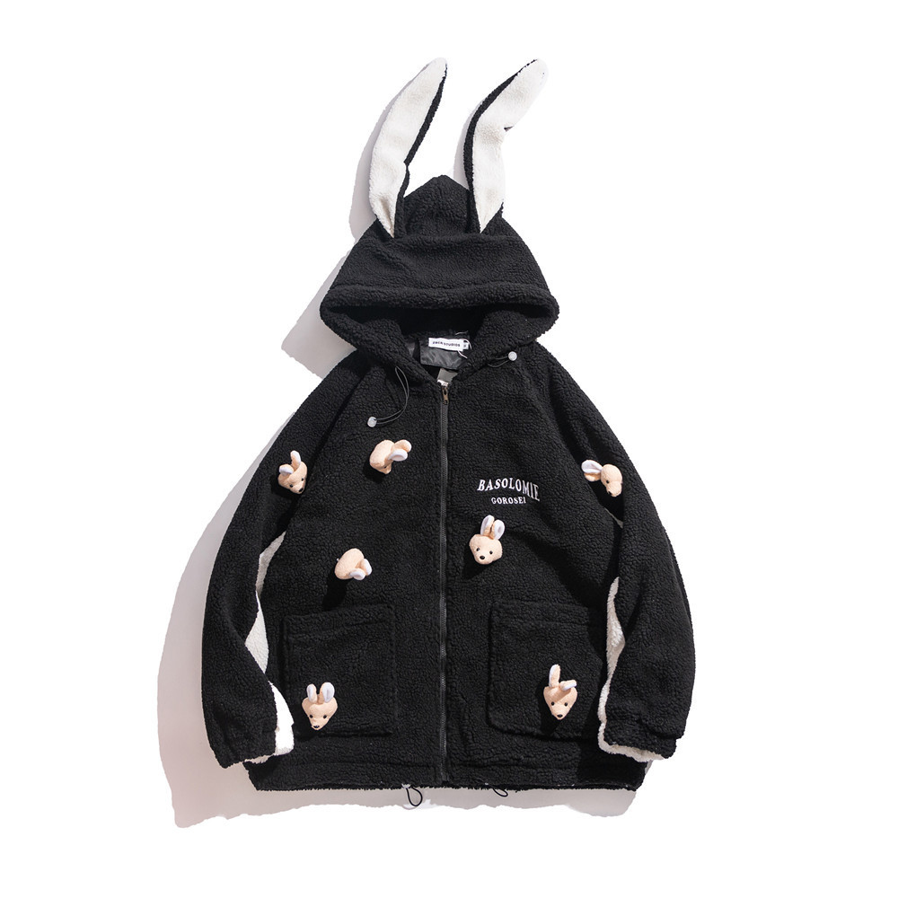 

2020 of Men Ears Rabbit Cotton Quilted Thick Male Feminine Streetwear Jacket Outerwear Kjcs, Blue