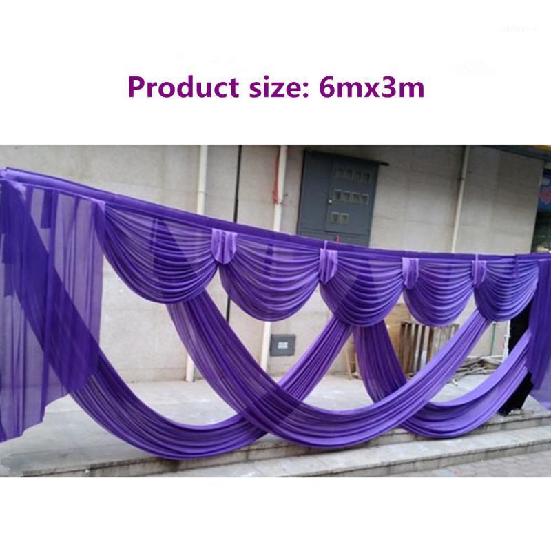 

Wedding Decoration Backdrop With Swags 2mx6m Wedding Banquet Background Curtain gold blue green red purple color Backdrop1