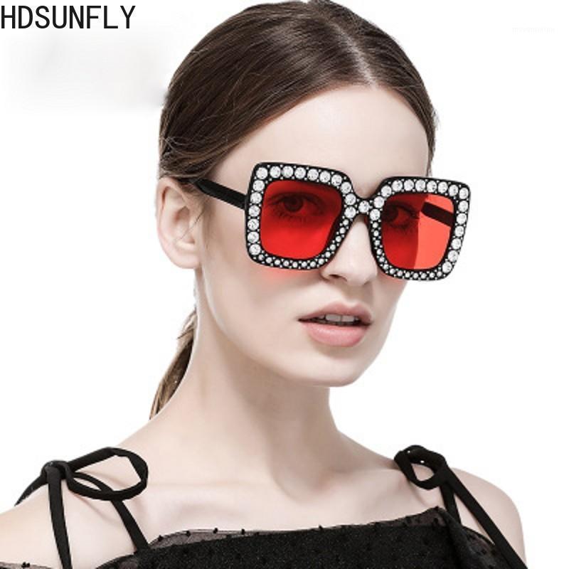 

UV400 Sunglasses Women Oversized Square Diamond Sunglasses 2020 Luxury Rays Brand Fashion Sun Glasses Goggle Shade for Women1