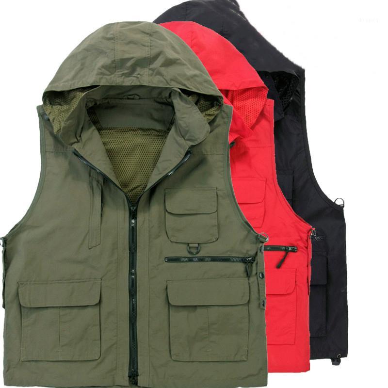 

Summer Photography Quick-drying Vest Men's Women's Multi-pocket Stand Collar Hat Outdoor Hiking Sport Fishing Mesh Waistcoat1, Black