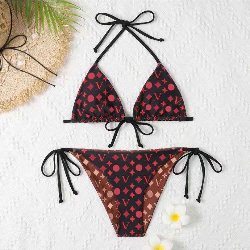 

2022 summer Printed Bikini Sets Sexy Women Swimwear Designer Split Swimsuit Elastic Soft Swimming Suit For Holiday 555