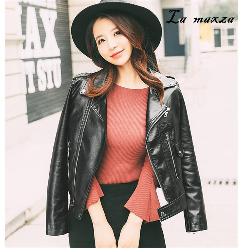 

Women Winter Leather PU Jacket and Coat Moto Parkas Bomber 2020 Women Jackets1, Black