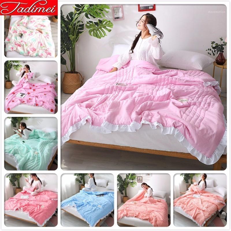 

Lace Thin Quilt Adult Kid Child Girl Pink Autumn Summer Blankets 1.0m 1.2m 1.35m 1.5m 1.8m 2.0m Bed Cover Washed Cotton 150x25001, Color 15