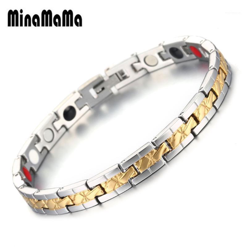 

Health Magnetic Bracelet Energy Germanium Magnet Health Bracelets Stainless Steel Hand Chain Bracelets for Women Man Jewelry1