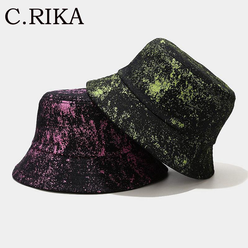 

Wide Brim Hats Fashion Cotton Foldable Tie Dye Bucket Hat Men Women Double Sided Hip Hop Fisherman Bob Outdoor Summer Sunscreen, White