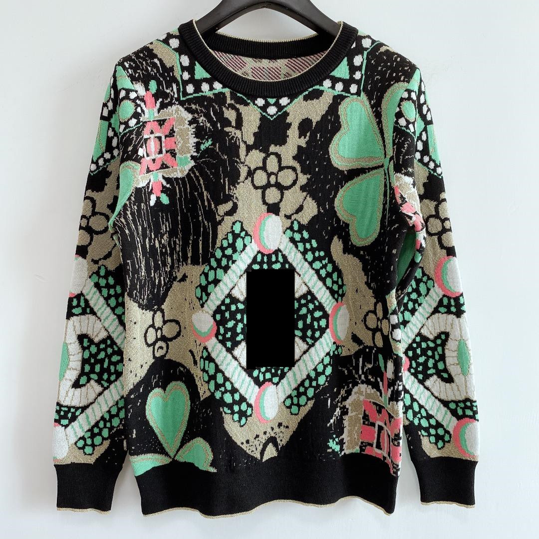 

2020 Milan Runway Sweater O Neck Long Sleeve Women's Sweaters High End Jacquard Pullover Women Designer Sweater 0822-10, White;black