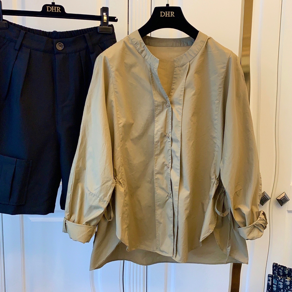 

New Loosen 2021 Long, Khaki Sleeve Woman's Shirt Fall Kpop Woman Street Clothes Wear Blouse 9f3c UI56, Black