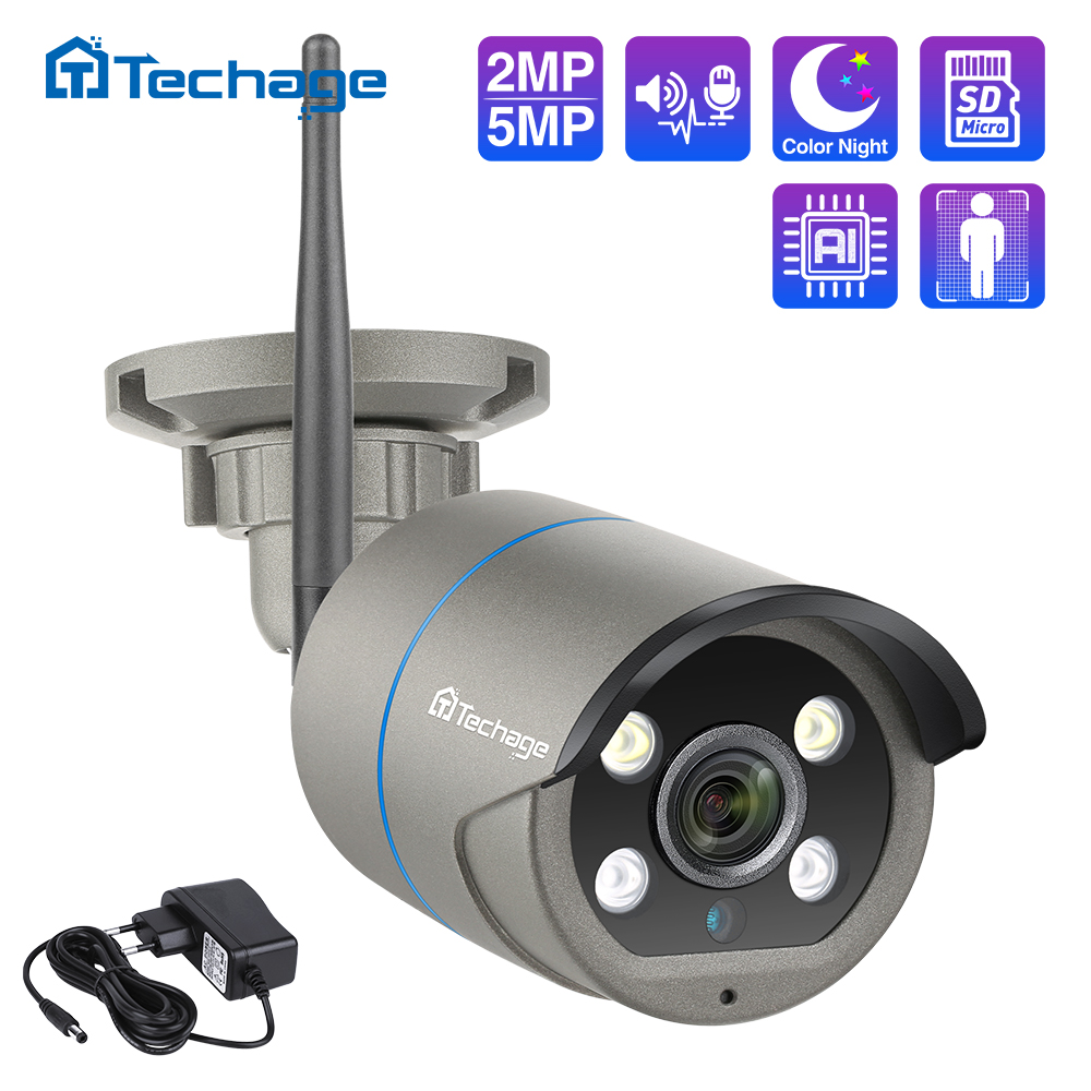 

Techage 1080P 5MP Wireless AI Camera Two Way Audio Security Wifi IP Camera IR Outdoor P2P Onvif TF Card CCTV Video Surveillance