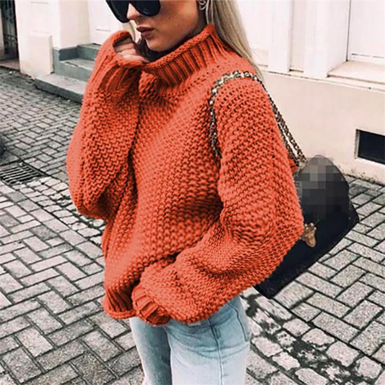 

wool sweater Forefair Oversize Turtleneck Knitted Sweater Winter Knitwear Plus Size Slim Solid Green Warm Casual Women1, Army green color