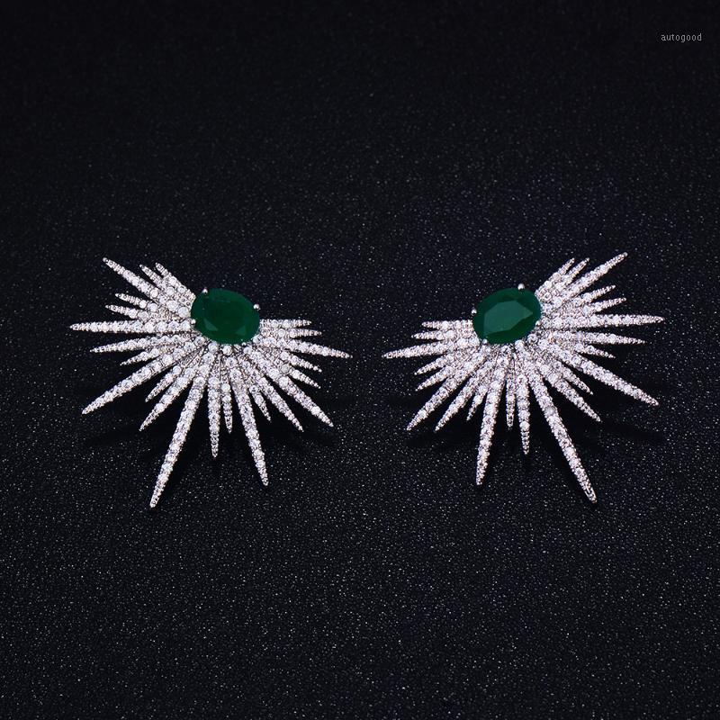

Stud GODKI Brand Fashion Luxury Crystal Zircon Earrings Spark Shape Flower Jewelry For Women1