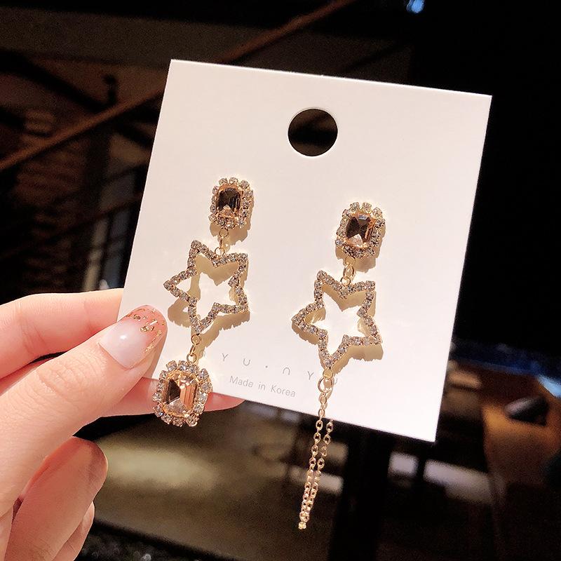 

Fashion Flash Rhinestone Round Dangle Earrings Korean Retro Earrings for Women 2021 Fashion Jewelry