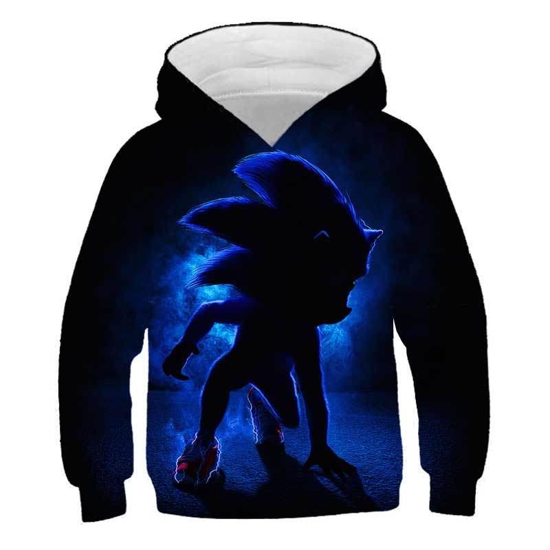 

3D Sonic the Hedgehog Boys Hoodies for Girls Teenagers Children's Sweatshirt for Boy Girl Sweat Shirt Child Kids Hoodies Clothes, Black