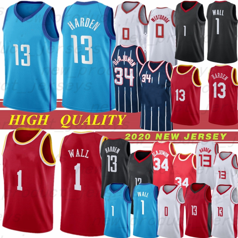 

13 Harden Russell 0 Westbrook John 1 Wall Hakeem 34 Olajuwon NCAA Basketball Jersey 13 Harden 0 Westbrook 1 Wall Jerseys, Black;red