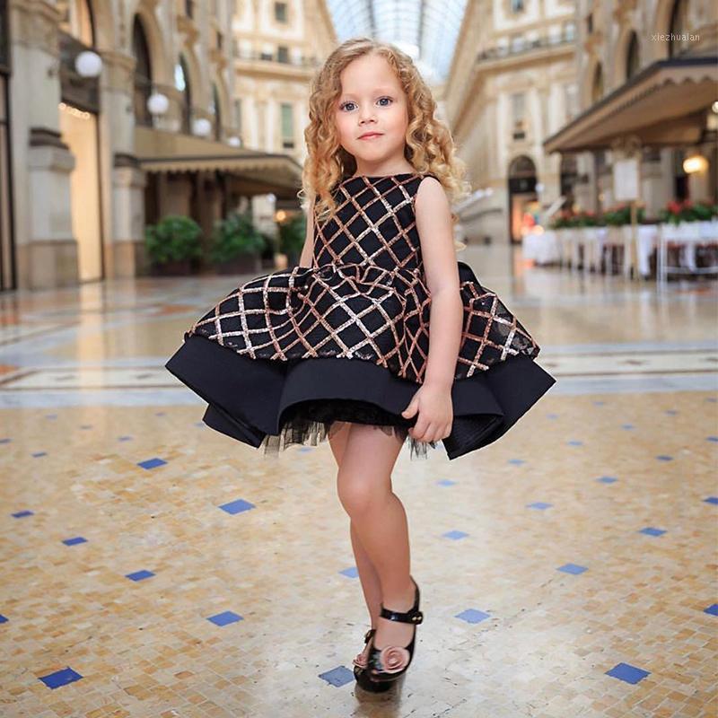 

Princess Party Dress Black Ball Gown Latticed Flower Girls Birthday Party Dress For Baby Girl1, Beige