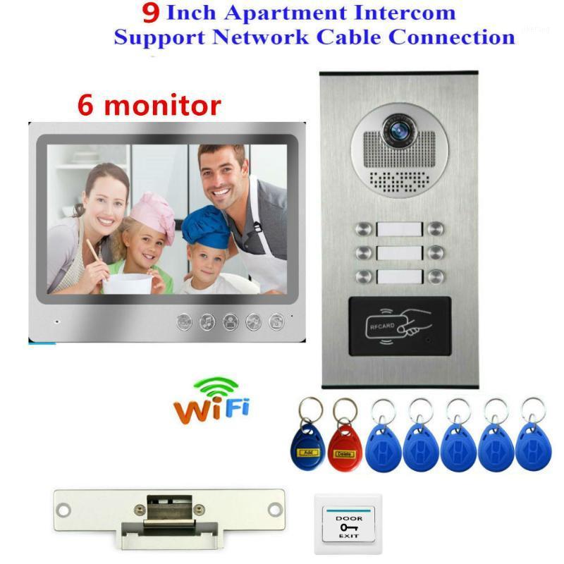 

6-2 Units Apartment Intercom System Video Intercom Video Door Phone Kit 7" Monitor with 5-RFID keyfobs for 6/4/3/2 Household1