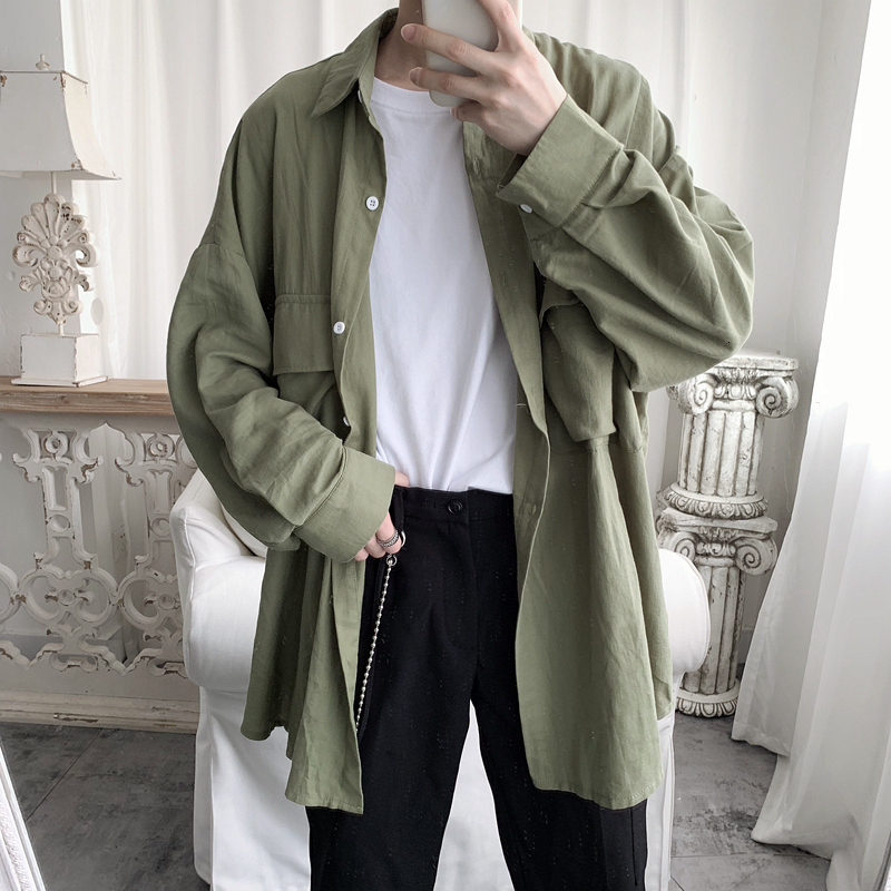 

2021 New Korean Version From Back of Men Impression Shirt Loose Casual Thin-sleeve Shirt. NGD9, 12