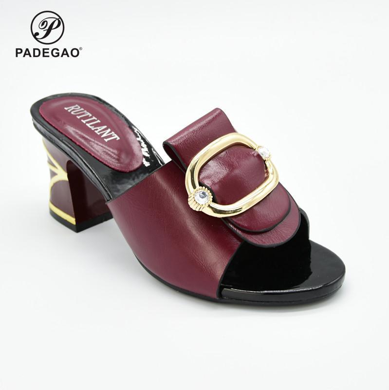 

New Arrival Spring Wine Red Color Sandals Shoes Fashion Italian Women High Heels Shoes without Bag Set For Party1, Gold