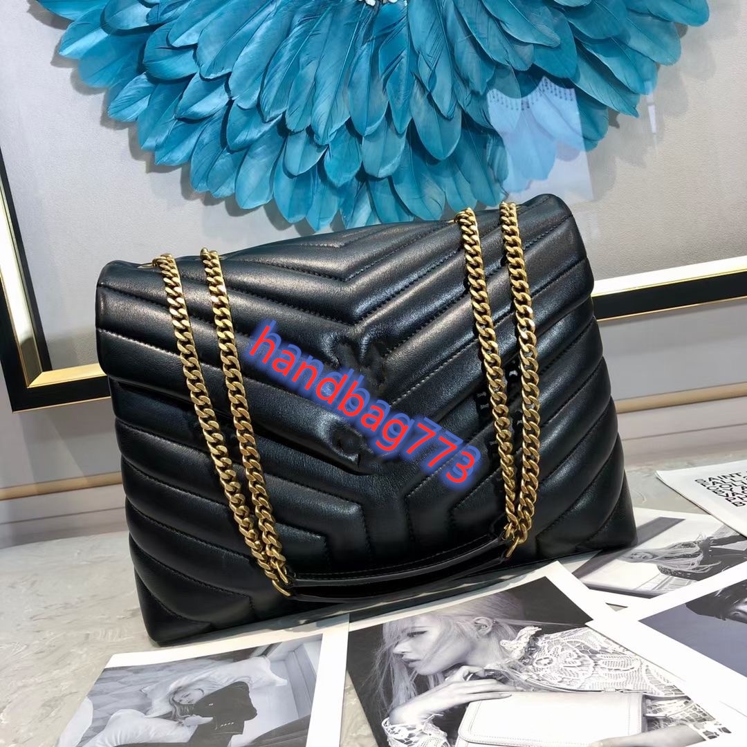 

Newset Classical Chain Bag Women Fashion Shoulder handbag Top quality leather Shoulder Bag Luxury Designer Women's Crossbody Bags Handbag, Black