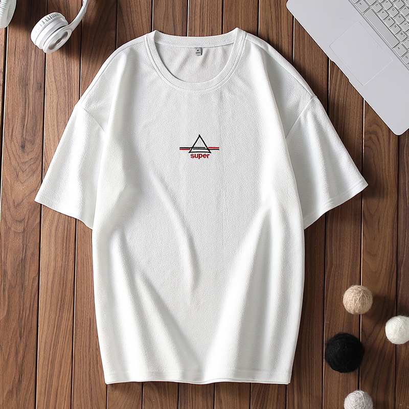

2021 Luyzjzen New Summer Arrived Short Style Loose Men's Finest T-shirt Simple Creative Design Topk136 T-shirts 3BRH, White