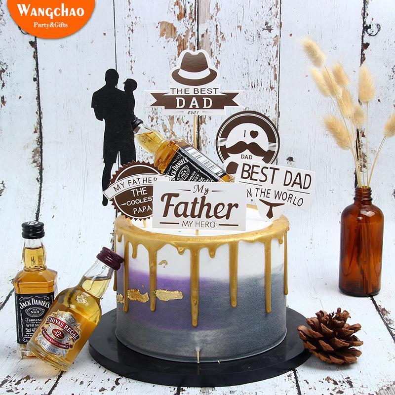 

Happy Father's Day Cake Decoration Best Dad Hero Father Theme Birthday Party Decoration Happy Birthday Cake DIY Supplies 20191