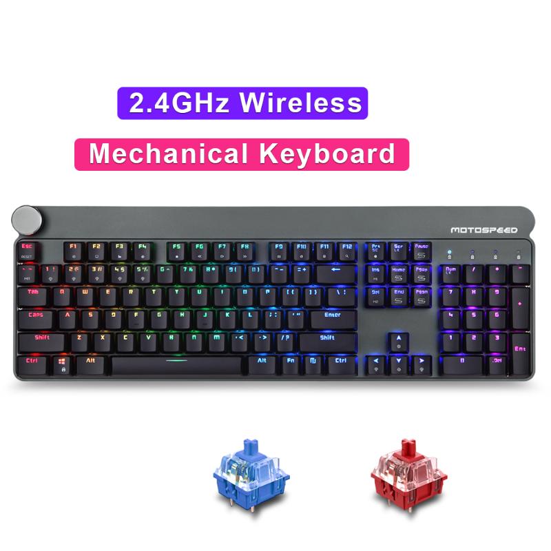 

Mechanical Keyboard 2.4G Wireless Dual Mode 104 Key Gaming Keyboards RGB Backlight for Computer gamer Russian Motospeed GK81