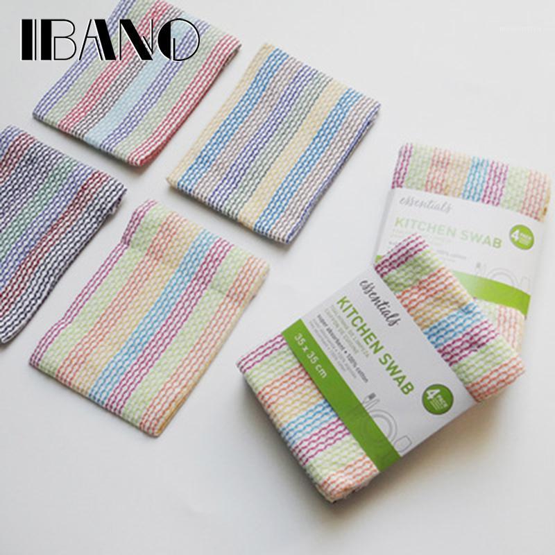 

High Quality 100% Cotton Dish Cloth Plaid pano de prato Eco-Friendly Kitchen Towel Bulk Towel Lots Scouring Pad 4PCS/Set OEM1