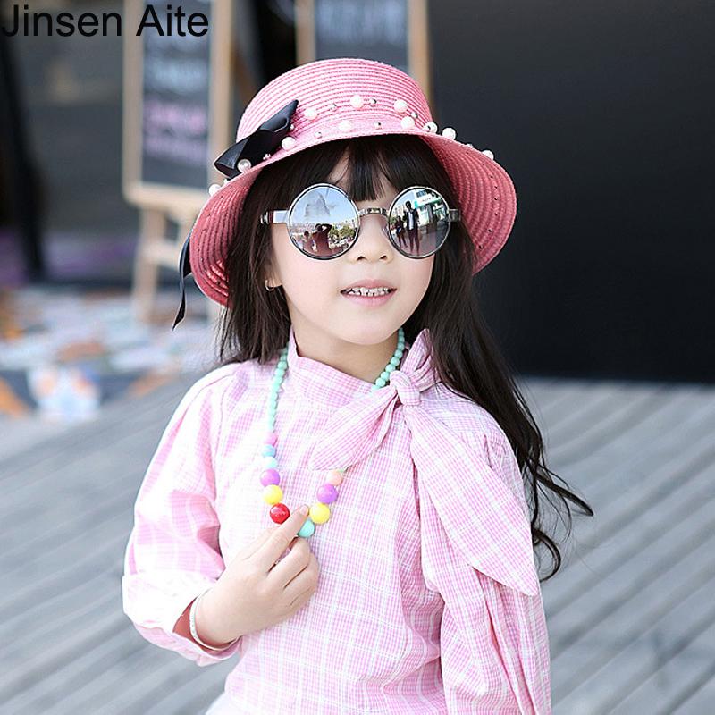 

Wide Brim Hats Fashion Bow Straw Summer Baby Mom Parent-child Hat Women Girls Solid Children Gift Beach Headwear Chapeau Femme JS244, Child style